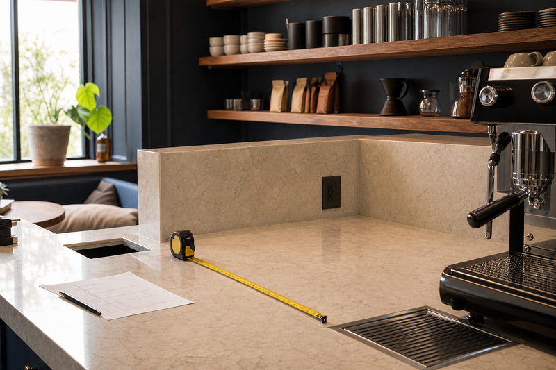 Commercial Coffee Machine Site Requirements: Power, Space, Drainage cover